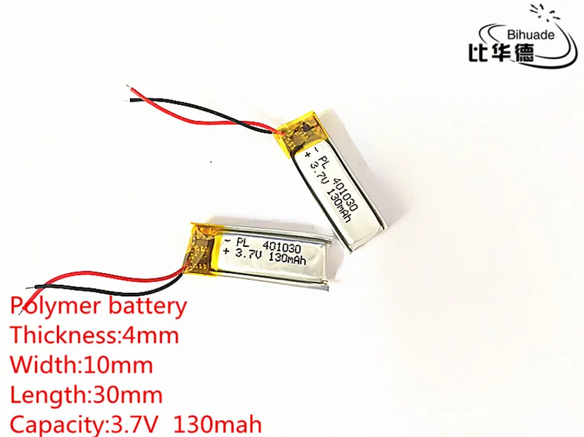 3.7V 130mAH 401030 PLIB polymer lithium ion / Li-ion battery for GPS mp3 mp4 mp5 dvd bluetooth model toy mobile bluetooth lithium ion battery