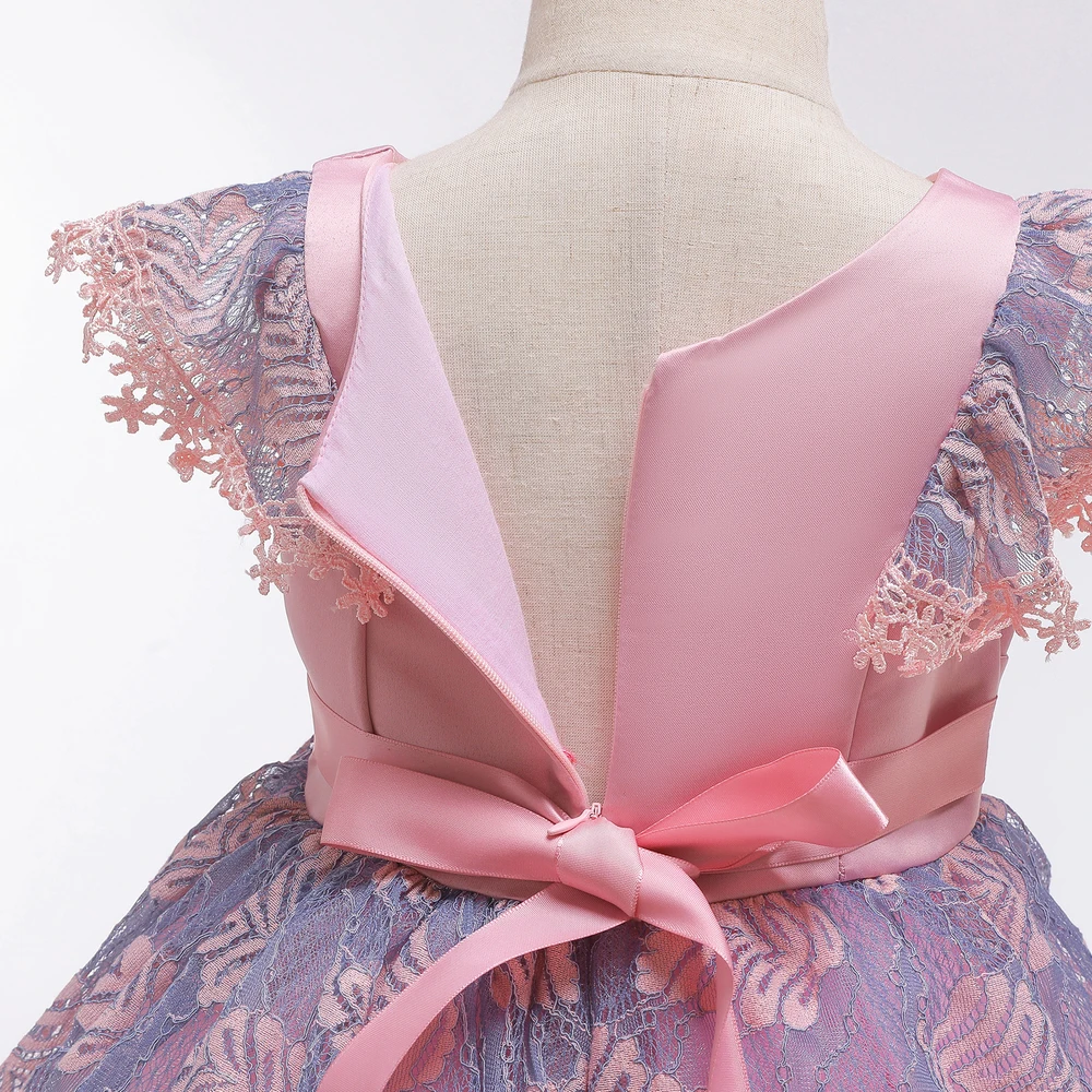 New Lace Baby Girls Dress Princess Wedding Party Kids Dresses For Girls Prom Gown 2019 Formal Children Evening Clothing 10 Years (5)