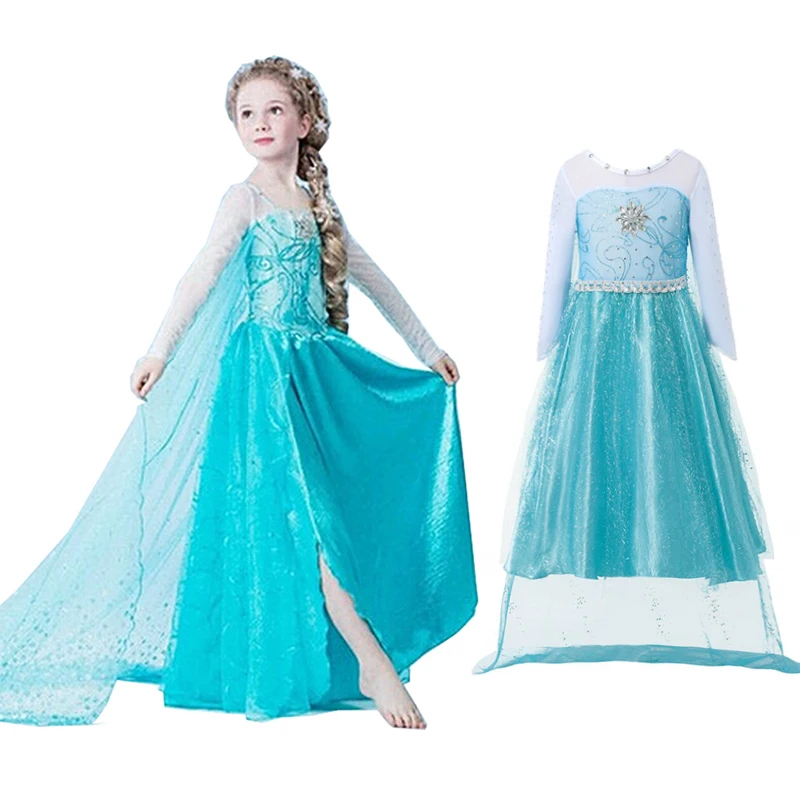 Debispax Princess Cosplay Costume Snow Queen Party Halloween Dress for Girls