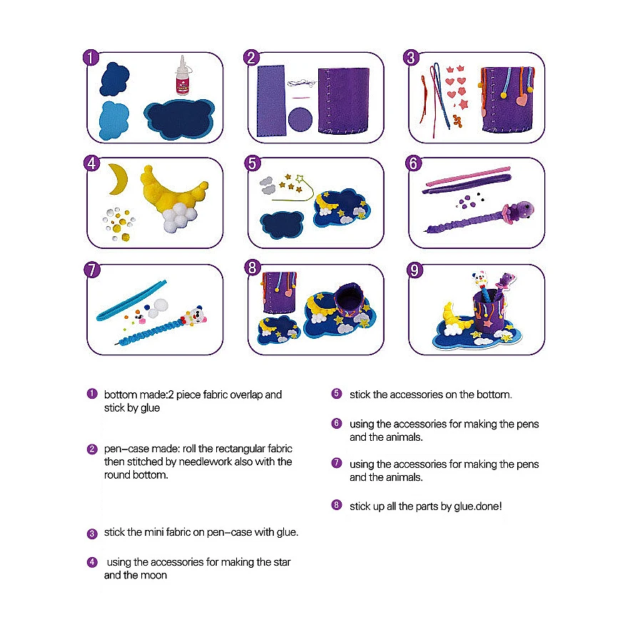 DIY ручной работы фетровая ткань ручка контейнер, ремесла и швейные нетканые карандаш держатель Дети Развивающие игрушки для рукоделия