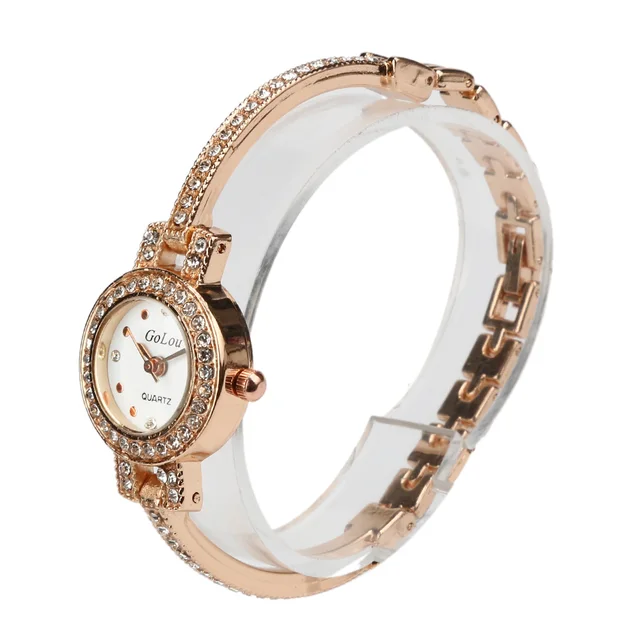 Hot Sale fashion rose gold bracelet watch Women Ladies Crystal dress Quartz Wris Jewelry Sets ...