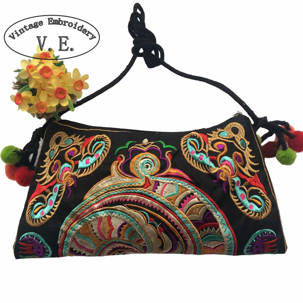

Womens National Bags Small Bag Double Face Embroidery One Shoulder Messenger Bag Cross-body Women's Fashion Clutch Handbag