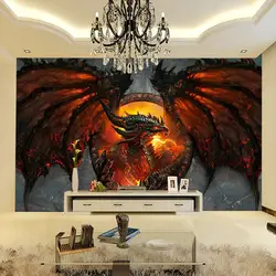Пользовательские 3D фото обои Огненный Дракон большой фрески домашнего интерьера Книги по искусству Декор Спальня Обои в гостиную Papel де