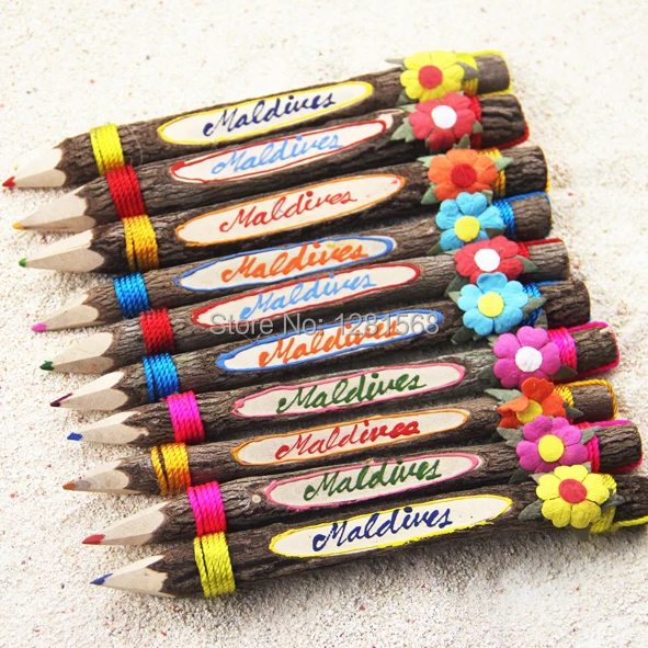 Maldives souvenirs souvenirs handmade wooden colored pencils export