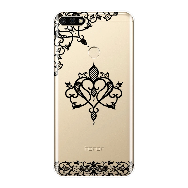 Мягкий силиконовый чехол для телефона Huawei Honor 7 8 9 10 Lite кружевной накладка 8X MAX 7S 7X 7A