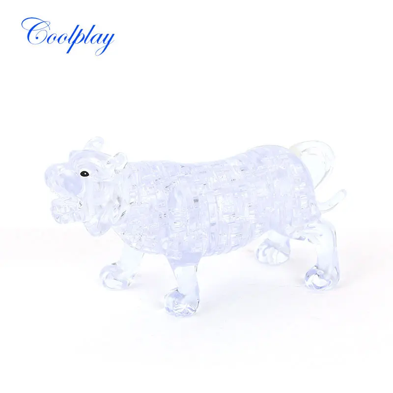 46 шт. DIY 3D головоломка с забавным тигром сборка составная Головоломка из хрусталя модель тигр интеллектуальная игрушка Развивающие игрушки для детей}