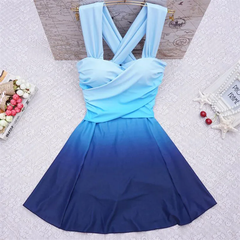 Gathered Summer Chest Swimsuit Skirt Women One Piece Swimwear Slim Body Backless Bodysuit Bather Crop Bandage Bathing Suit vertvie 2018 new sexy one piece swimsuit backless swimwear patchwork bodysuit push up bandage bathing suit summer jumpsuit femme
