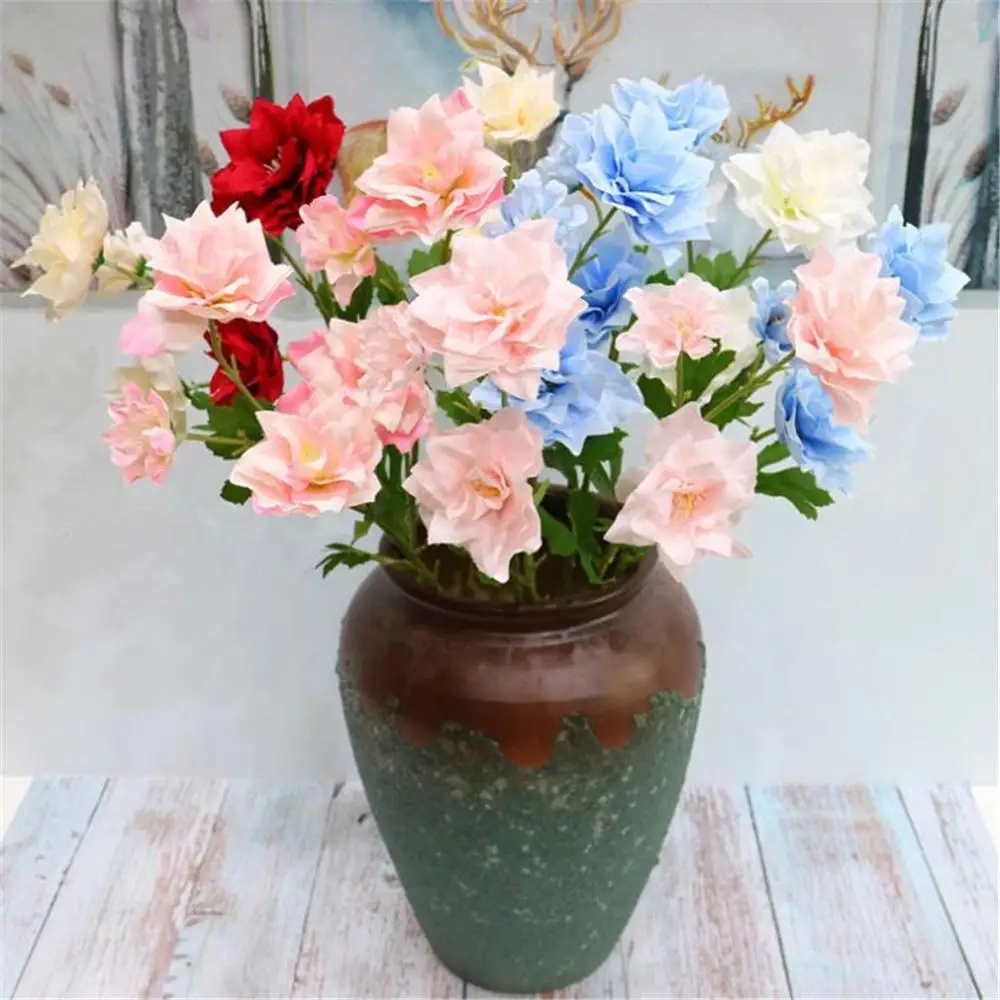 

24.8" Fake Single Stem Daffodil Simulation Golden Lotus for Wedding Home Decorative Artificial Flowers (3 heads/piece) XF30