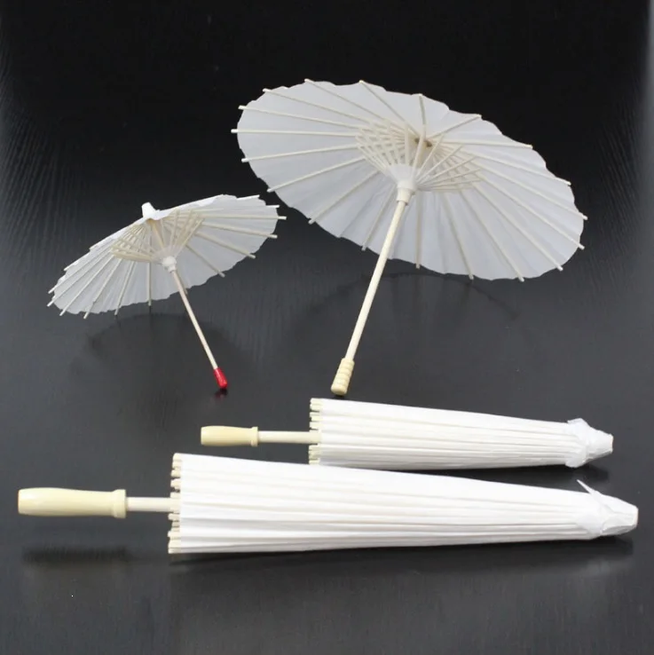 

100pcs Children DIY Hand Painted Blank Oilpaper Umbrella White Art Hand Craft Wedding Parasols Umbrellas