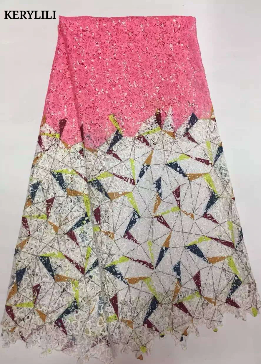 

KER YLILI African Cord Lace Fabrics High Quality 2017 Guipure Lace Fabric Cotton Chantilly Lace Fabric Latest Wedding KRL-1180