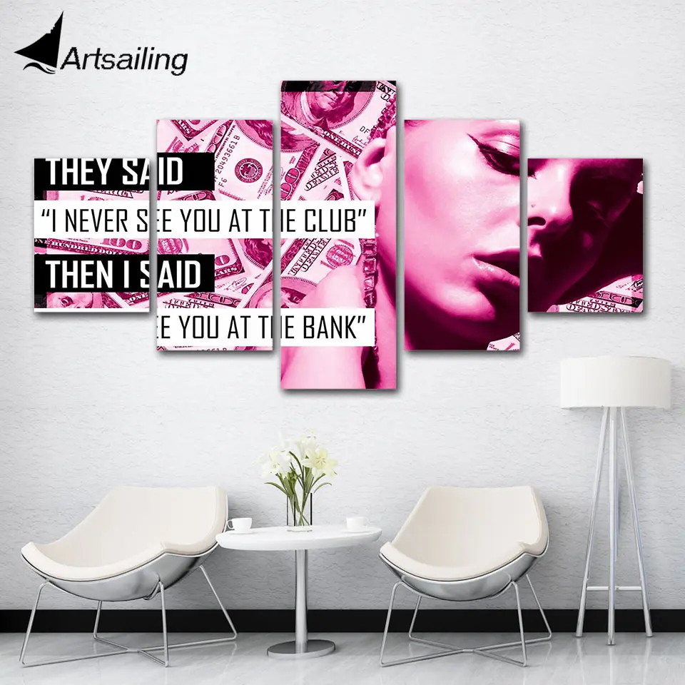 5 panel canvas painting home decor They Said Motivational Inspirational