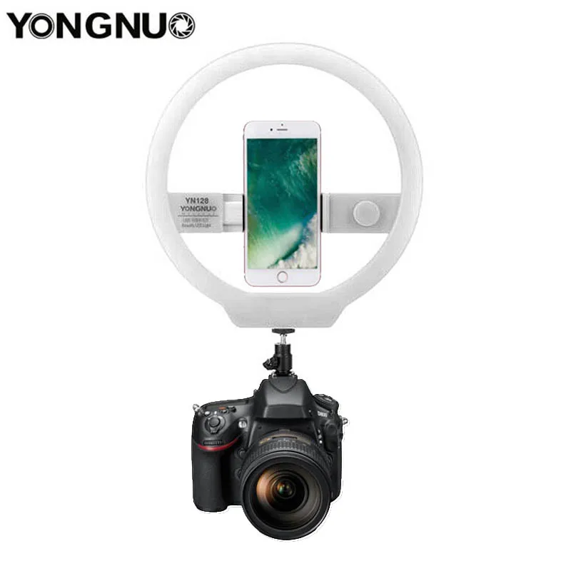 YONGNUO YN128 CRI 95 + светодиодный кольцевой светильник для фотосъемки блогера Canon Nikon DSLR