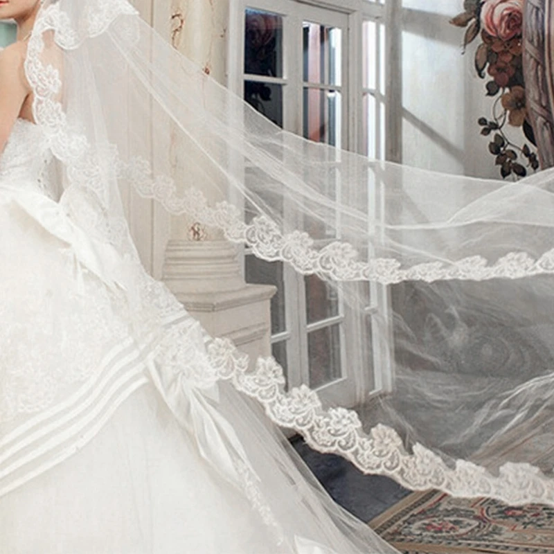 Wedding Bridal 2 Meters 3 Meters Long One Layer Veil Elegant Wedding Accessories