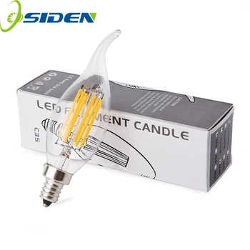 

E14 led lamp candle light Cob incandescent spot Filament Glass Housing 220V 2W 4W 6W Light Retro Tungsten Chandelier