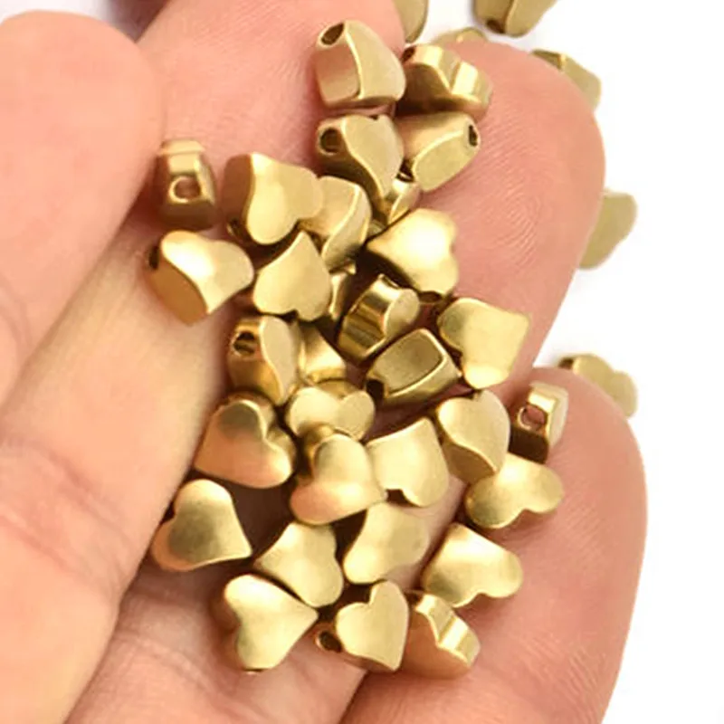 

50pc.. Raw Brass Spacer Connectors, Heart Beads.. (3.5x5.7mm) BS 2208
