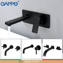 GAPPO Basin Faucets wall mounted black bathroom basin mixer tap sink faucets waterfall faucet torneira oubini bathroom basin sink faucet shower set faucet with hand shower black water mixer tap faucets wall mounted telephone type