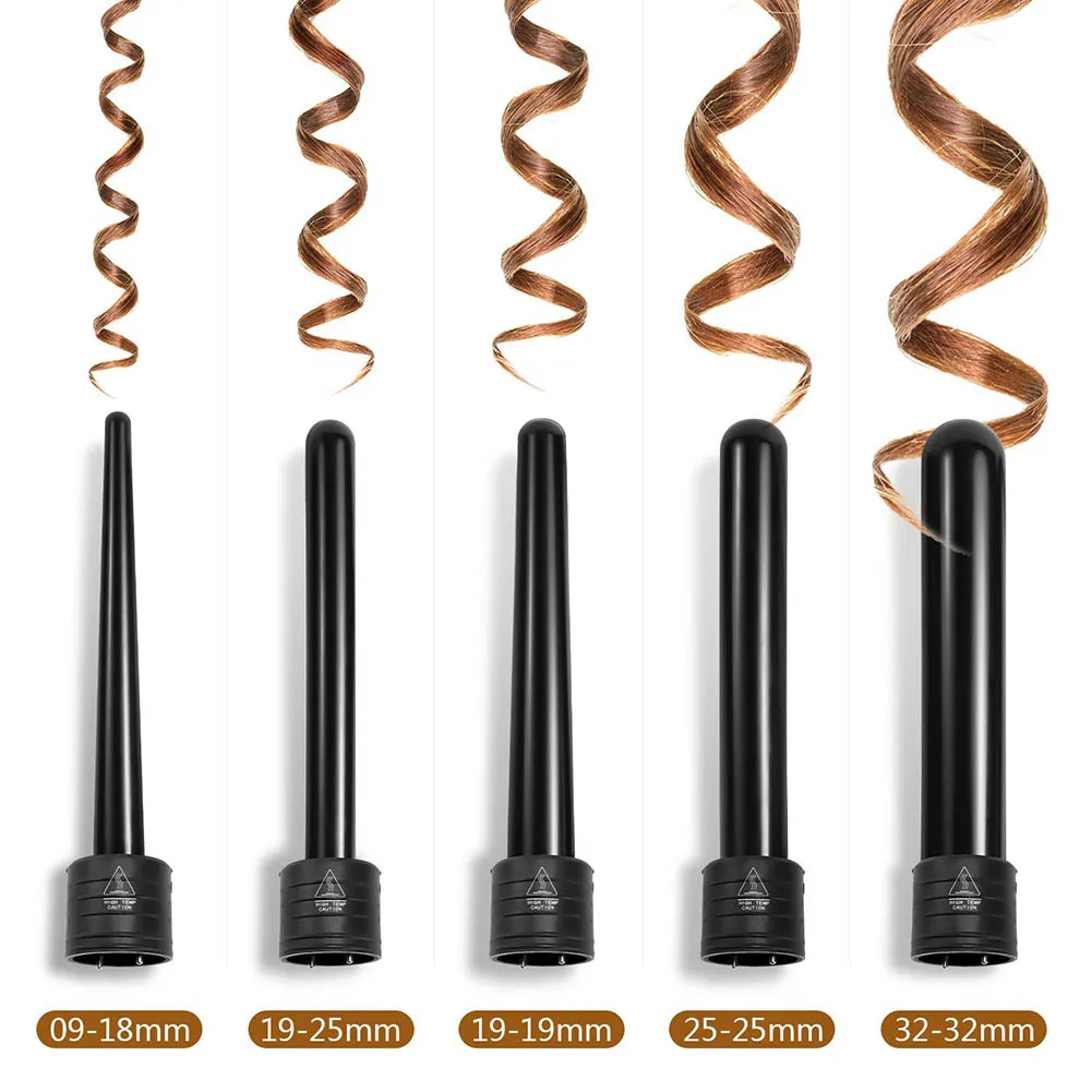 

5 In 1 Hair Styling Tool Set Curling Iron Electric Hairs Curler Wand With Heat Protective Glove Temperature Control @ME8