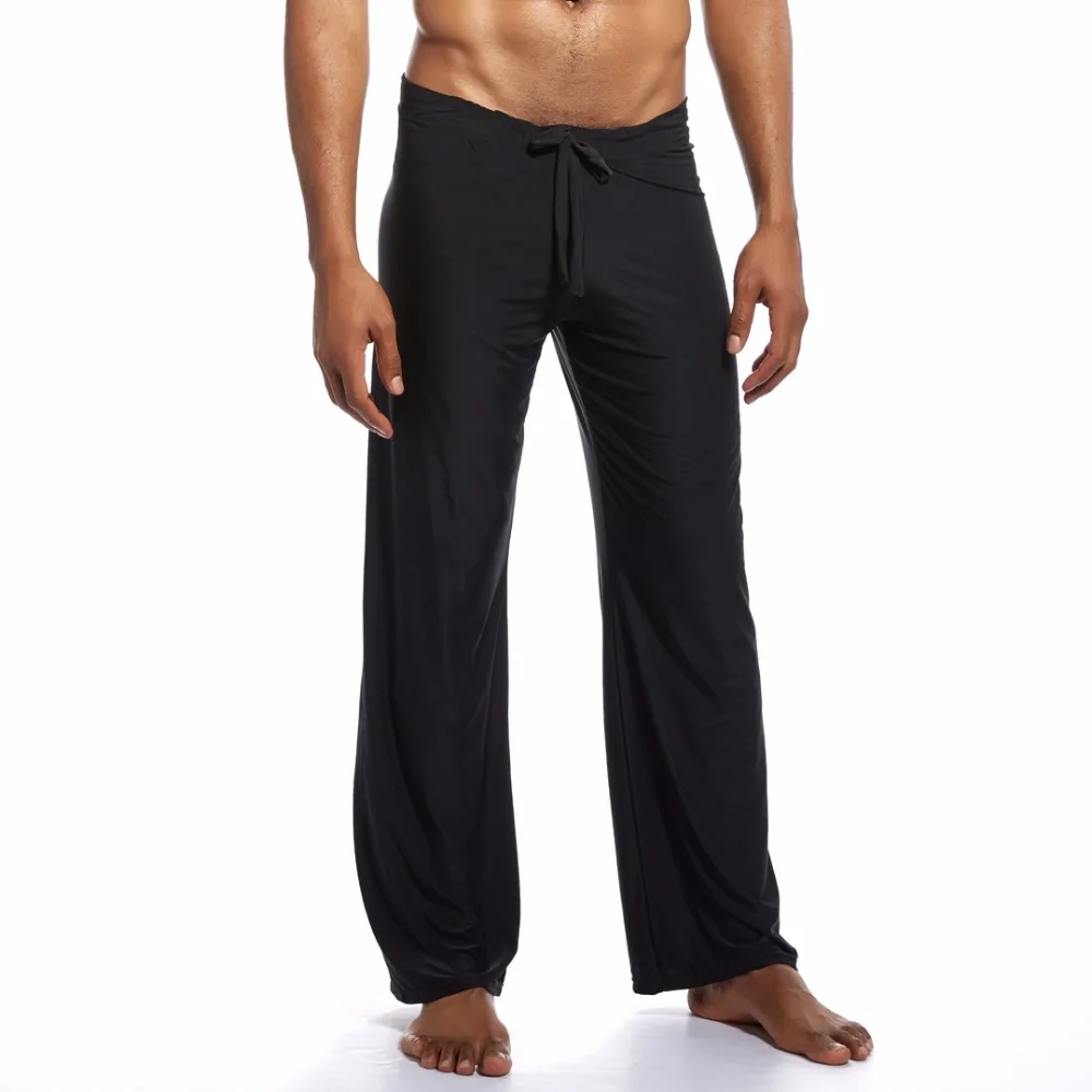 Мужские длинные штаны для йоги, мужские свободные длинные брюки для бега, шелковая одежда для спортзала, летняя одежда для фитнеса, утренней ходьбы, пробежки размера плюс