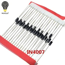 100 шт. 1A 1000 в светодиод 1N4007 IN4007 DO-41 IN4001 с алюминиевой крышкой, 50В IN4002 100V IN4003 200V IN4004 400V Пластиковые Силиконовые выпрямителя IN4148