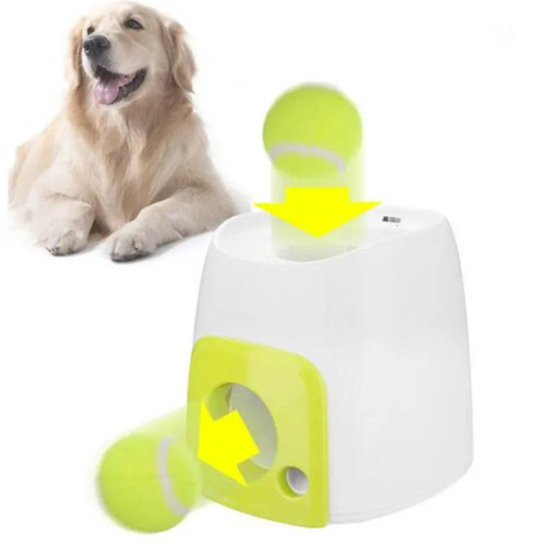 

Cheapest Dog pet toys Tennis Launcher Automatic throwing machine pet Ball throw device 3/6/9m Section emission with 3 balls