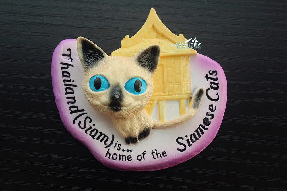 Таиланд сиамские кошки туристические Путешествия Сувенир 3D Смола декоративный