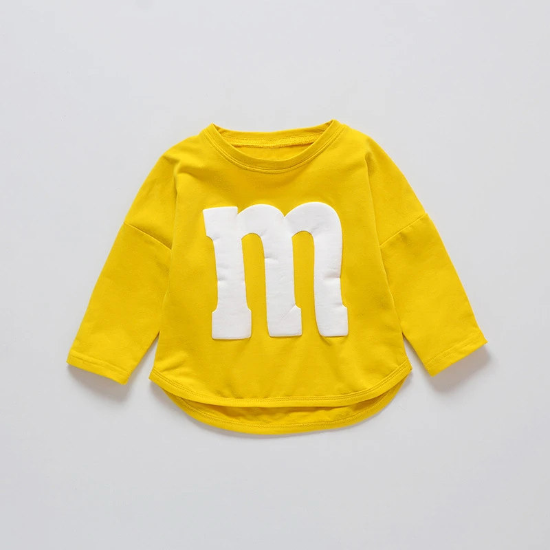 Baby Sweatshirts Spring Autumn Child Cartoon Chocolate Bean Print Sweater Kids Long Sleeve T-shirt Casual Clothing