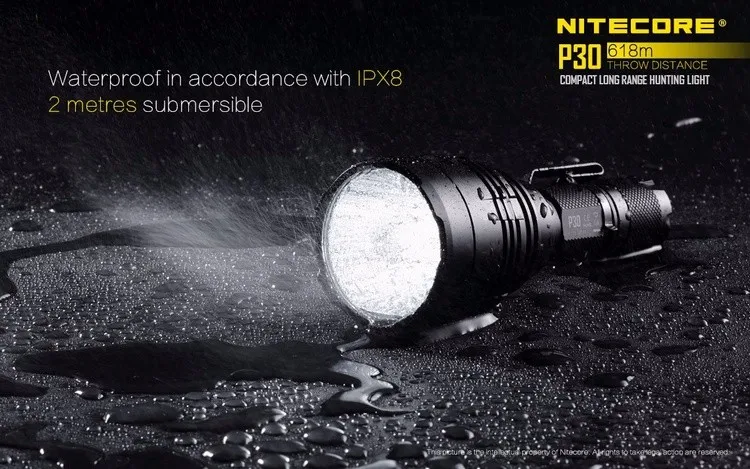 NITECORE P30 5 режимов CREE XP-L HI V3 Макс. 618 лм светодиодный фонарик большой дальности 18650 м на аккумулятор для поиска охотничий фонарь