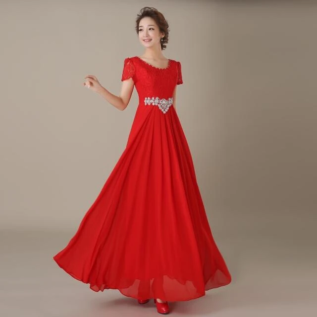 Vestido Формальные горничной невесты полную фигуру невесты Вечерние красные платья большие размеры Королевское голубое кружево шифон