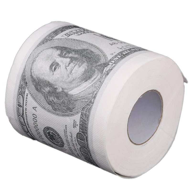 Рулонная бумага для туалетной бумаги с рисунком для$100 Белая