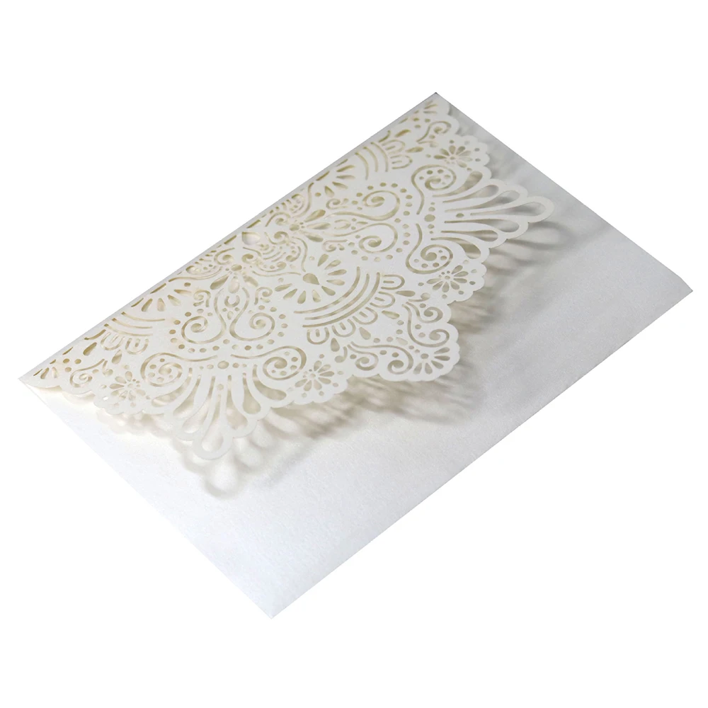  10pcs European Style Hollow Handmade Craft Paper Envelope Cover Laser Cut Greeting Card Wedding Inv - 32957392613