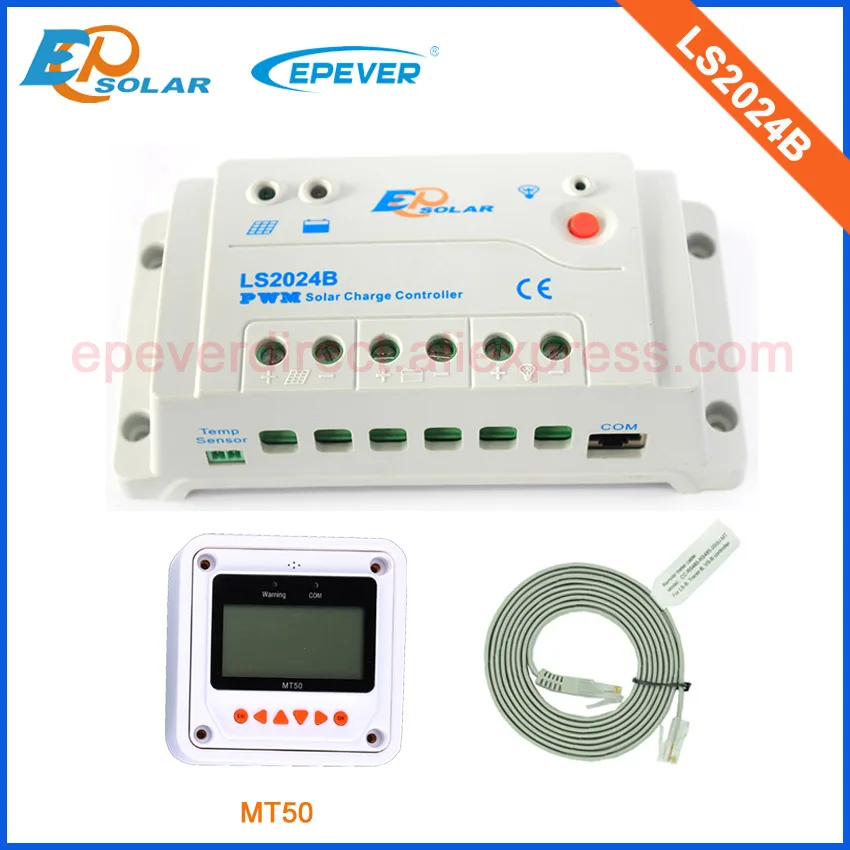 

Controller with MT50 remote meter for real-time monitoring or user setting EPEVER LS2024B solar regulator 20A 20amp