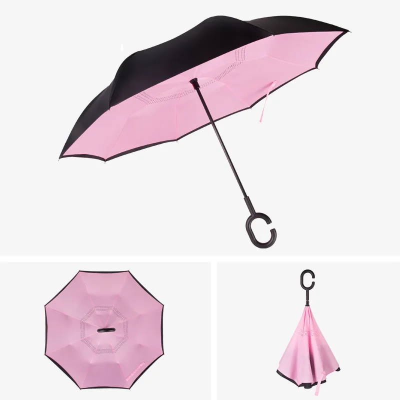 

Inverted Umbrella Double Layer sun parasol Women Rain Reverse Umbrellas male guarda chuva invertido paraguas parapluie Windproof