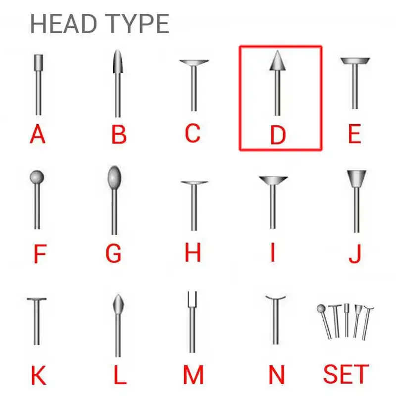 10pcs diamond mounted point 90 degree angle head rought grit 60 for coarse grinding head 20~50mm shank diameter 6mm DD007
