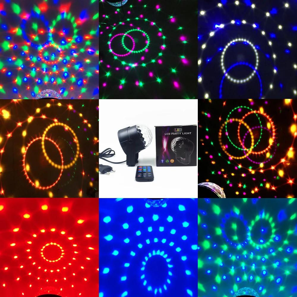  7 Colors DJ Lumiere Disco Ball 3W Sound Activated Laser Projector RGB Stage Lighting effect Lamp Christmas KTV Music Party Light (2)