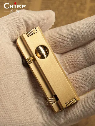 

Handmade Retro Brass oil lighter pipe cigarette gasoline lighter
