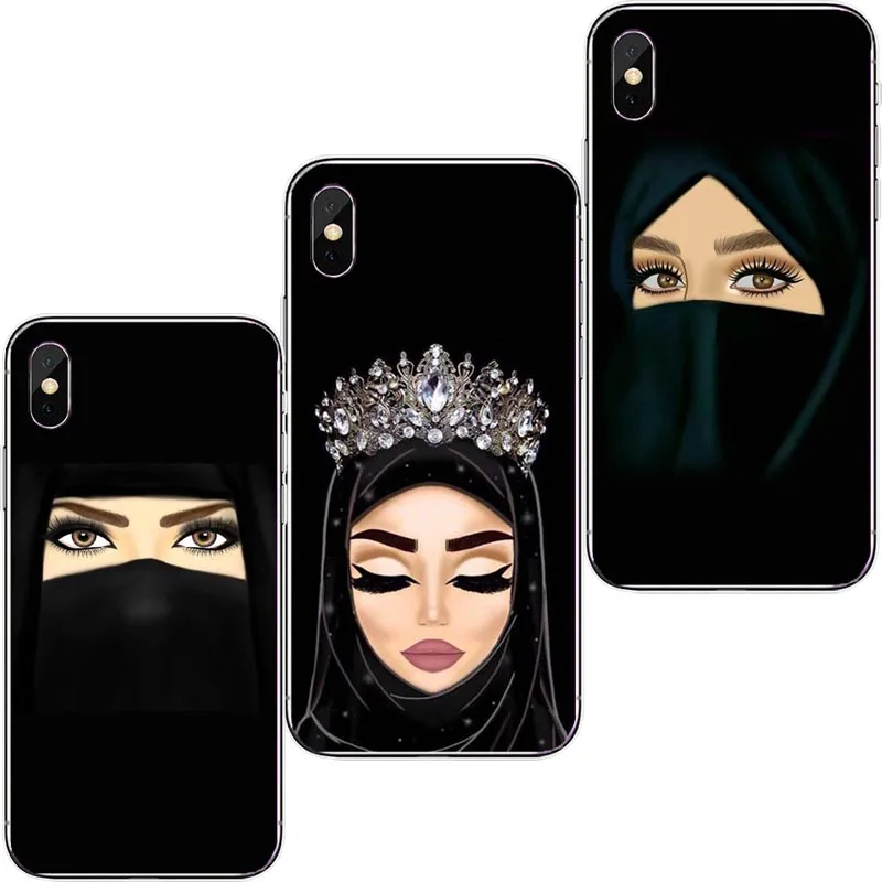 

Muslim Islamic Gril Eyes Arabic Hijab Girl soft silicone phone Case for iPhone SE 6S 6Plus 6SPlus 7Plus 8 8Plus XS XSMAX XR