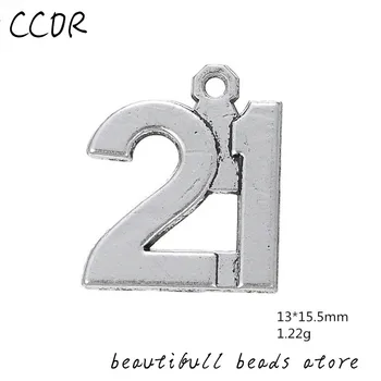 

CCOR NEW 21 number alloy pendant necklace keychain jewelry accessories pendant, 20pcs,DL059