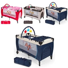 Портативная складная детская кроватка игровая кровать для путешествий Детские многофункциональные комплекты постельного белья детская кроватка игровая кровать новорожденная детская люлька HWC