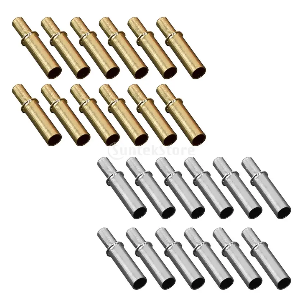 12 Pieces/Set Archery Arrow Nock Pins For ID 4.2mm Arrow Shaft Protect Arrows Gold Silverin Bow