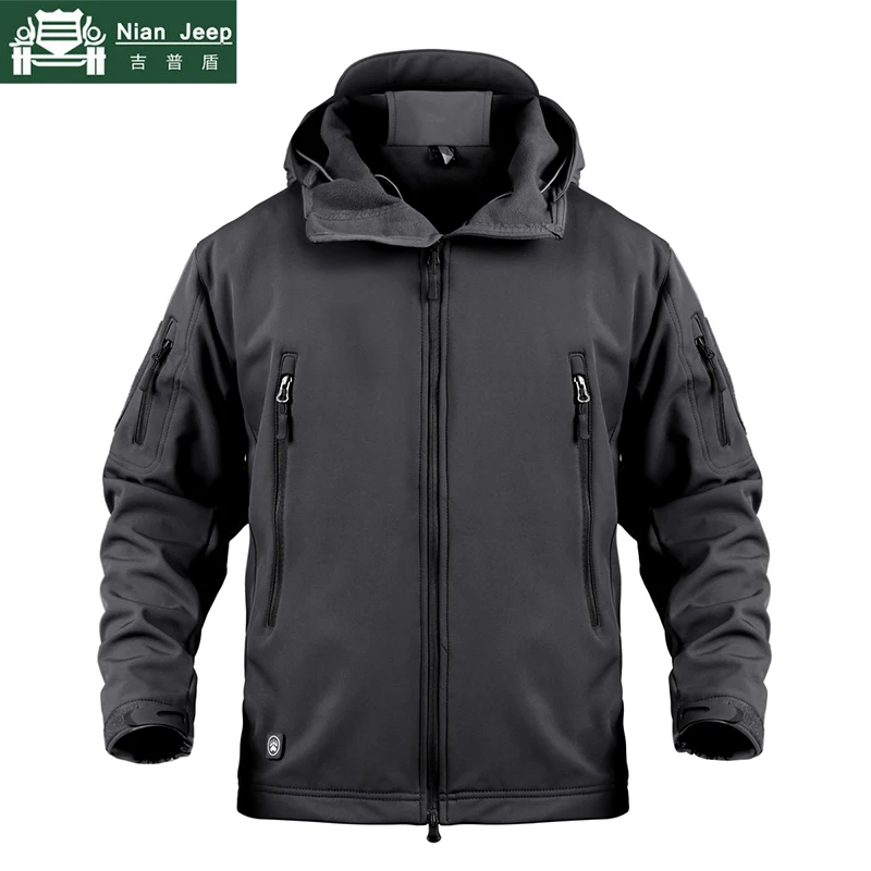 

Plus Size XS-5XL Military Waterproof Soft Shell Camouflage Jackets Men Hooded Warm Windproof Tactical Fleece Flight Jacket Men