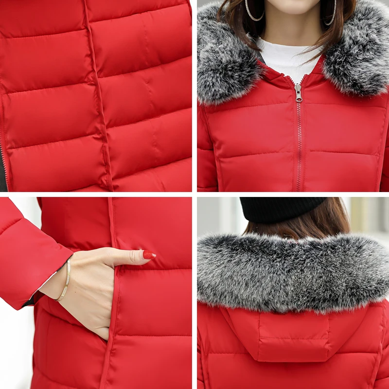 Двухсторонняя зимняя женская куртка с меховым воротником и капюшоном, Женское пальто, длинная парка, высокое качество, женские парки