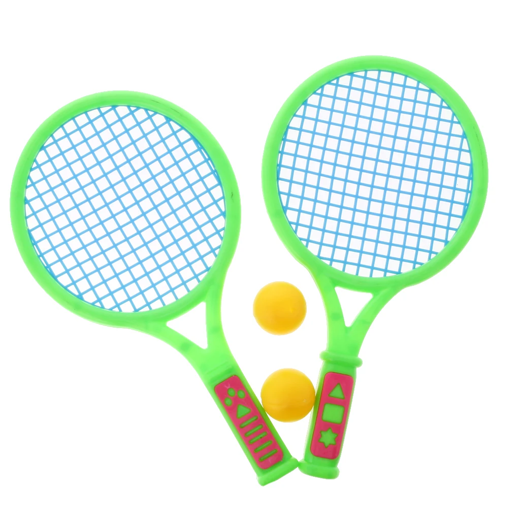 New Kids Dual Tennis Racket Ball Set Badminton Outdoor Beach Sports
