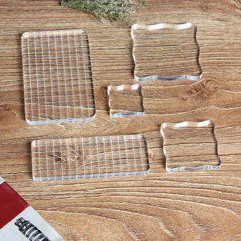 

Dolce Vita 5pc Clear Stamp Acrylic Block with Grid Transparent Stamp Acrylic Pad Holder for DIY Scrapbooking Decoration Tools