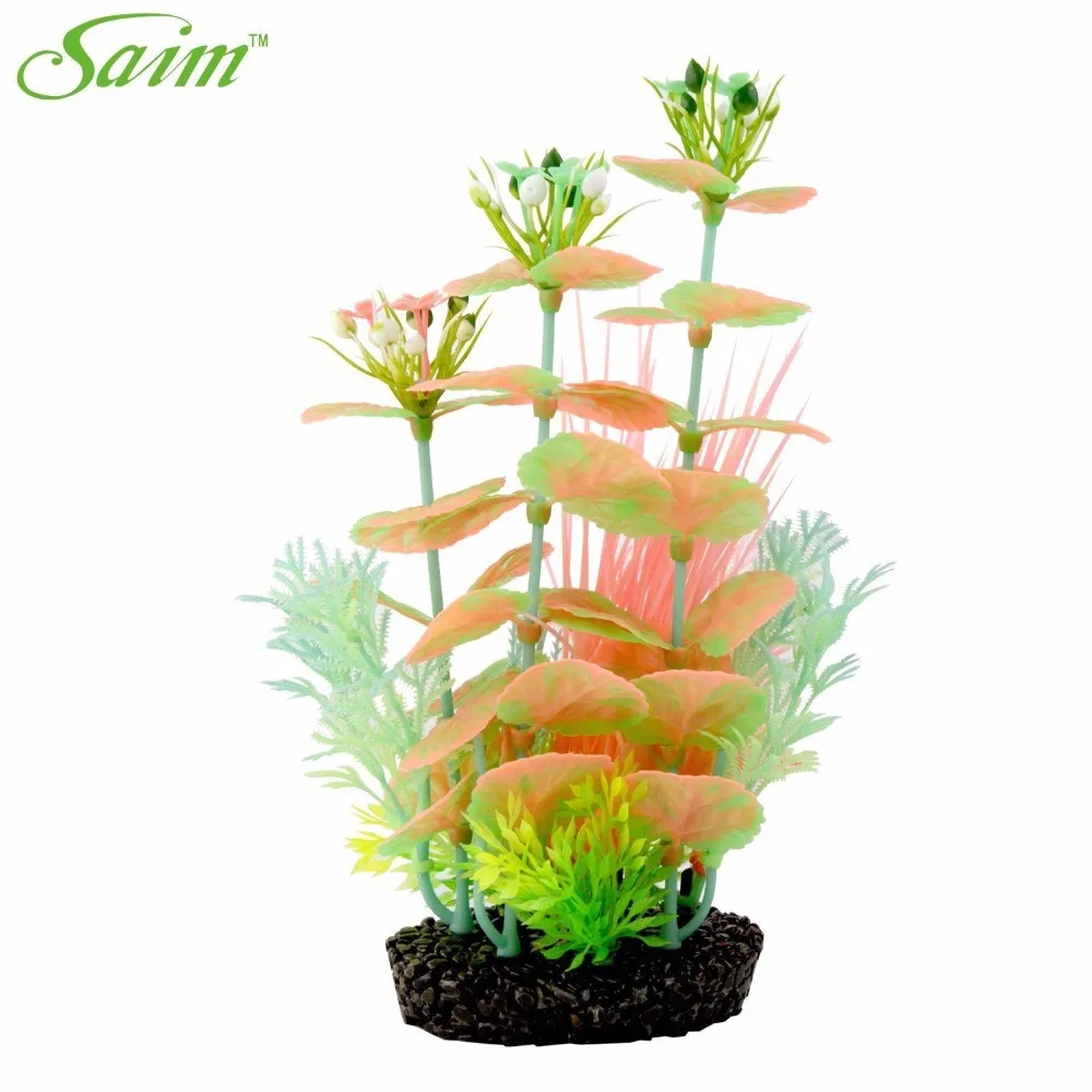 9.5" Aquarium Glow in the Dark Artificial Aquarium Plant Glowing Fish