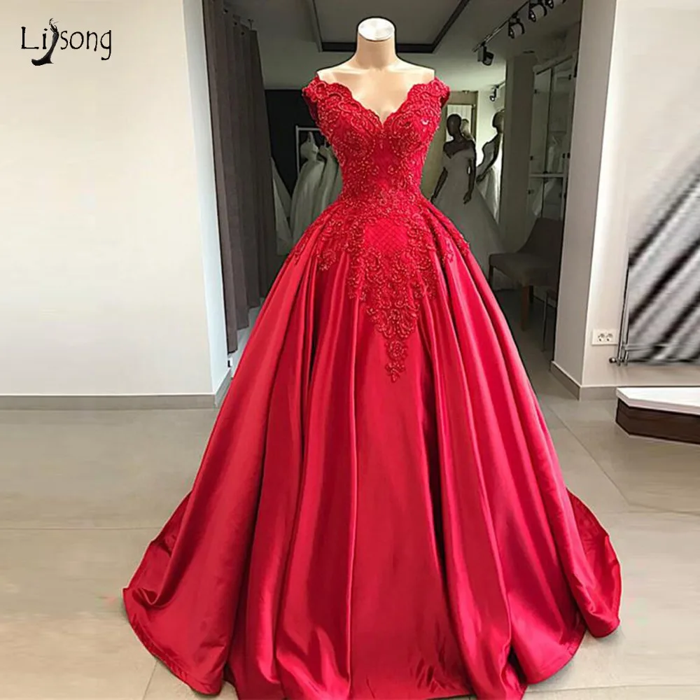 plus size red formal gowns