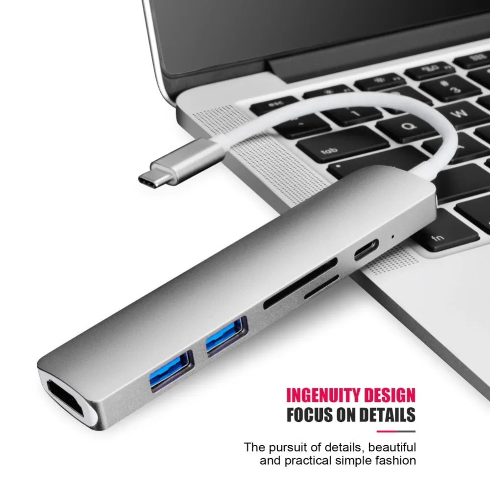 

Type C Converter USB Hub for MacBook Pro Thunderbolt 3 USB 3.1 Hub with SD/Micro SD Card Reader + USB-C Charger PD Converters