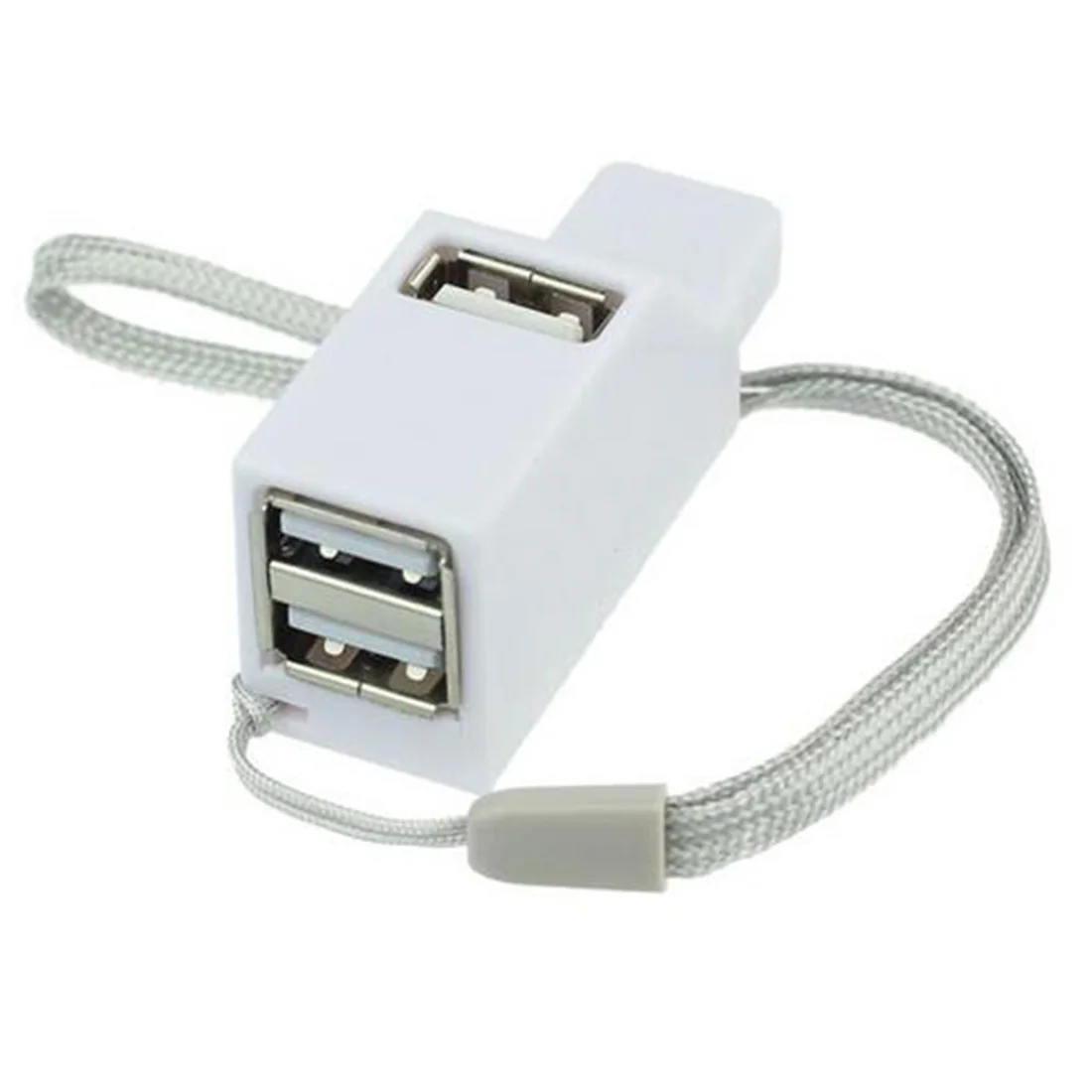 Mini Portable 3 Ports High Speed 2.0 USB HUB In-line Splitter Adapter With lanyard for Notebook/Tablet Computer PC Peripherals