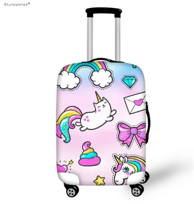 ELVISWORDS Travel Accessories Unicorn Cat Print Case Covers Elastic Luggage Protective Cover Cute Trolley Suitcase Dust Bag Case ELVISWORDS Travel Accessories Unicorn Cat Print Case Covers Elastic Luggage Protective Cover Cute Trolley Suitcase Dust Bag Case