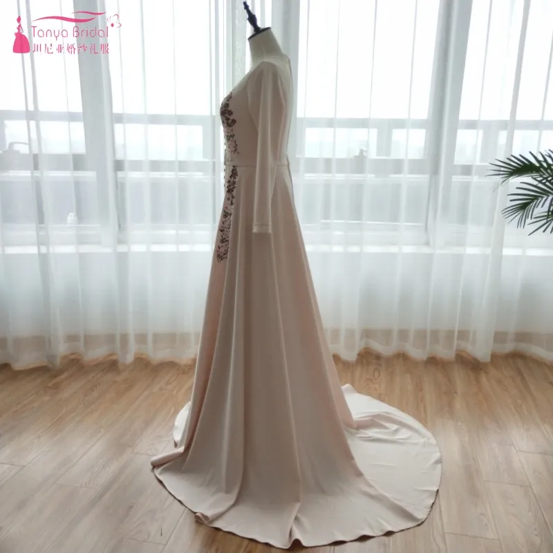 Элегантное мусульманское вечернее платье марокканский кафтан Robe De Soiree Дубай Кружевная аппликация торжественное платье с длинным рукавом платье на выпускной