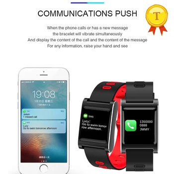 

Newest communication push wristband Heart rate blood oxygen monitoring IP68 waterproof support incoming call name alarm clock